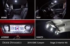 GMC Canyon Interior LED Kit - Diode Dynamics - Stage 2 - Cool White - `15-`22
